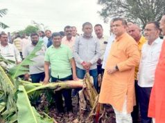 पावसामुळे नुकसान झालेल्या पिकांची पालकमंत्री जयकुमार रावल यांच्या कडून पाहणी….